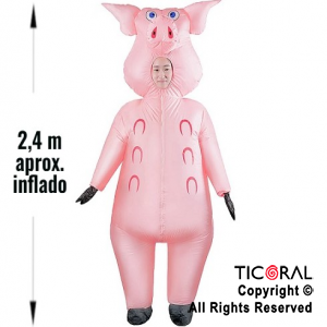 DISFRAZ INFLABLE CERDO ADULTO 2.4 MT X 1